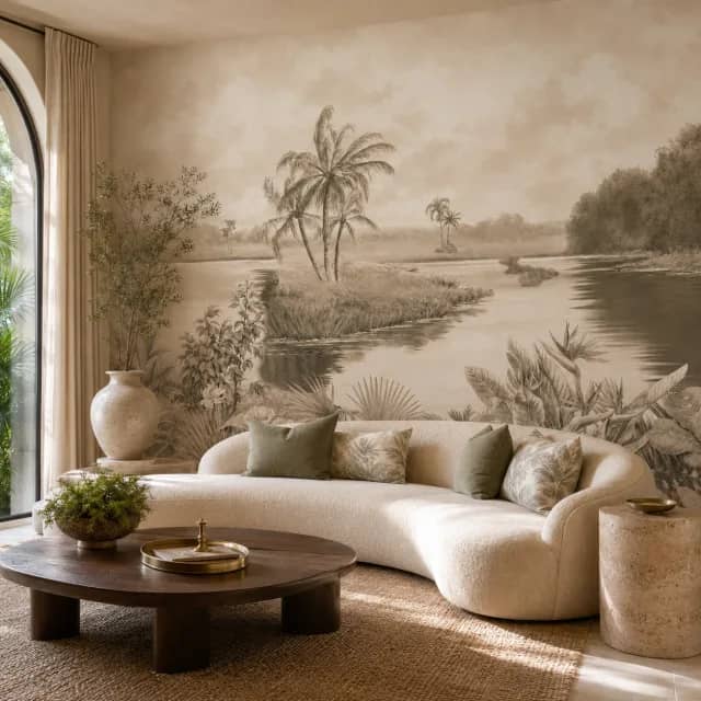WB167 - Sepia Tropical Landscape - room mockup 3