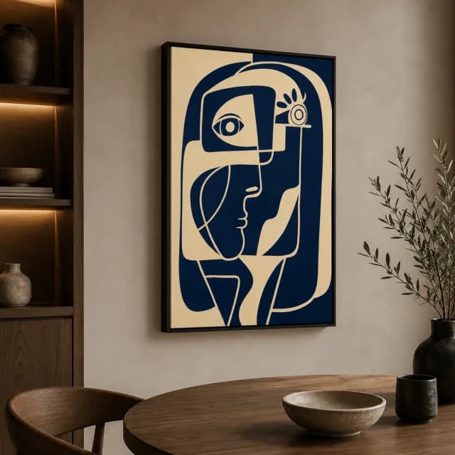 هدوء هندسي بإطار أسود داخل ركن طعام عصري
