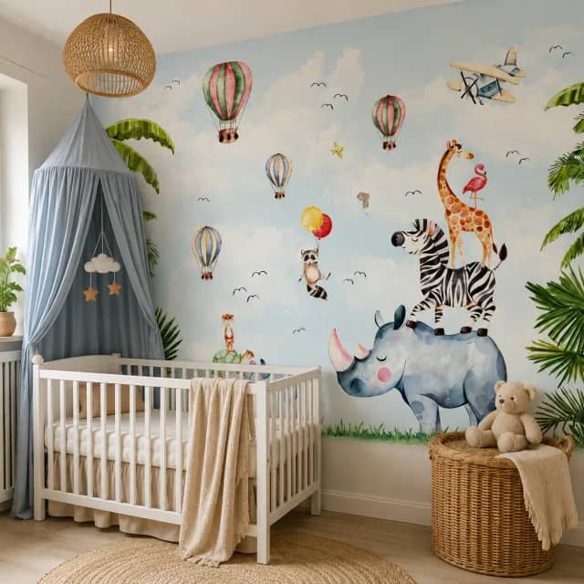 Kids Safari Balloons - room mockup 2